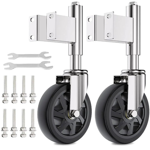 Spring Loaded Gate Caster Wheels 6 Inch Heavy Duty Gate Rollers With Hardware Pack Of 2 600 Lbs Load Capacity Per Caster