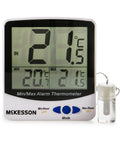 Triple Display Digital Refrigerator And Freezer Thermometer With Single Probe Large Digits showing current min max temperatures
