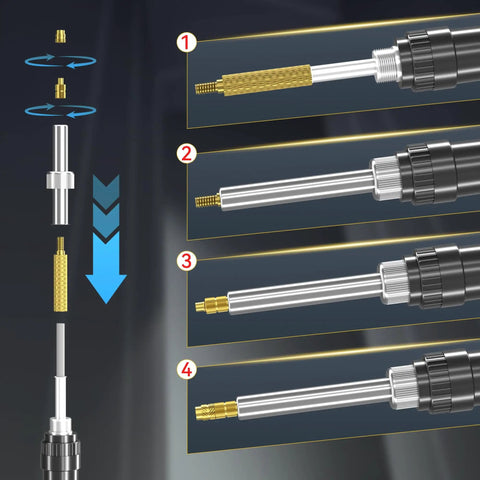 Heat Set Insert Tool Kit With 80W Soldering Iron 220 Brass Inserts And Heat Set Tips M2 To M8 for assembly process illustration