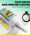 Clear Quick Dry Cyanoacrylate Glue For Wood Plastic Metal Glass Ceramic Leather And More For DIY Projects bottle
