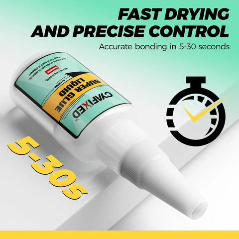Clear Quick Dry Cyanoacrylate Glue For Wood Plastic Metal Glass Ceramic Leather And More For DIY Projects bottle