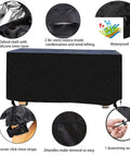 Outdoor Coffee Table Cover 48 Inch Long 24 Inch Wide 28 Inch High Waterproof Windproof Garden Furniture Cover, black with features.