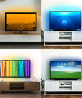 Individually Addressable SK9822 LED Strip APA102C Compatible 5m 16.5ft 60 LEDs Per Meter setup on four TV screens