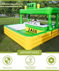 Inflatable PVC Pool Bar For Outdoor Water Parties With Illuminated Bar Sign Waterproof And Durable Poolside Entertainment Station Portable Backyard Beverage Bar For Summer Parties Green Epic