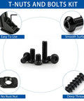 Beefy 296 Piece M3 M4 M5 T Nuts And Screws Set For Aluminum Extrusion Hardware Must Have Including 60 M3 T Nuts 60 M4 T Nuts 28 M5 T Nuts Plus M3 M4 M5 Screws In 8mm 10mm 12mm 16mm And 20mm Lengths. black T-nuts and bolts kit for aluminum extrusion