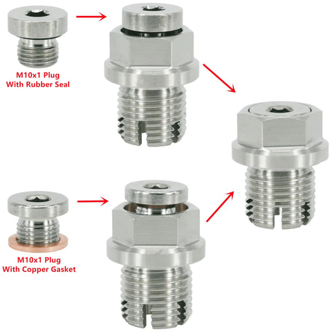 Oversize Oil Drain Plug Kit For Stainless Steel Oil Pan Self Tapping M16.1 1.5 By 15mm Thread Repair with additional plugs