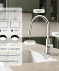 Single Handle Kitchen Faucet With Effortless Pull Down Sprayer dimensions and specifications for optimal installation and use.