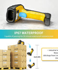 Upgraded Industrial Bluetooth Barcode Scanner With Charging Dock, Wireless 2D And 1D Reader, 2600mAh Battery, IP67 Rugged