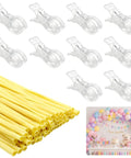 Balloon Arch Clips Kit With 100 Long Balloons 10 Clear Plastic Spring Clamps For Backdrops Pro Grade No Fuss Clips