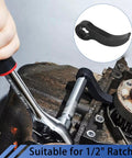 Pry Bar Wrench Adapter For 1/2 Inch Drive - Crowbar Adapter Head Fits 1/2 Inch Ratchets, shown on mechanical part in tight space