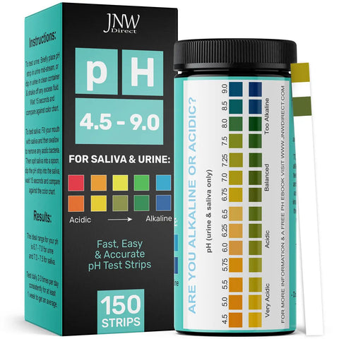 Easy Peasy pH Test Strips for Urine and Saliva with Ebook 150 Litmus Paper Strips for Quick pH Level Checks from 4.5 to 9.0