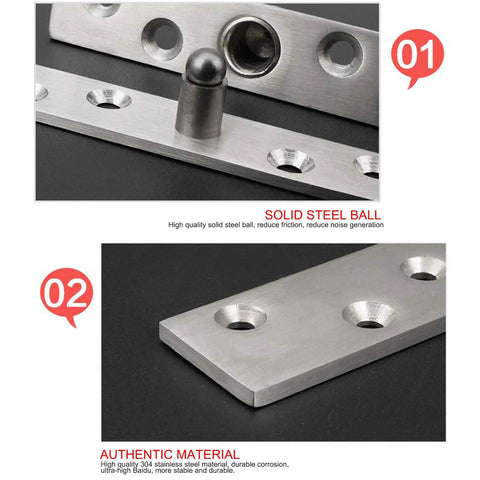 Solid steel ball detail of 2 Pack Stainless Steel Door Hinges With 360 Degree Rotation For Internal Doors And Screens Concealed Pivot Hinge