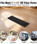 Aluminum RV Floor Vent Cover Kit 2x10 Magnetic Removable Floor Register Trap Black Inside for RV Heater Vent Replacement