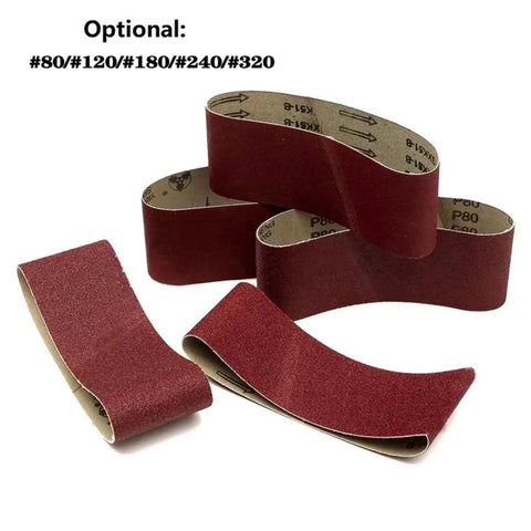 Heavy Duty 75 X 457 mm Sanding Belts 3 Pcs Wood Polishing Abrasive Paper 80 To 320 Grit for smoothing wood surfaces.