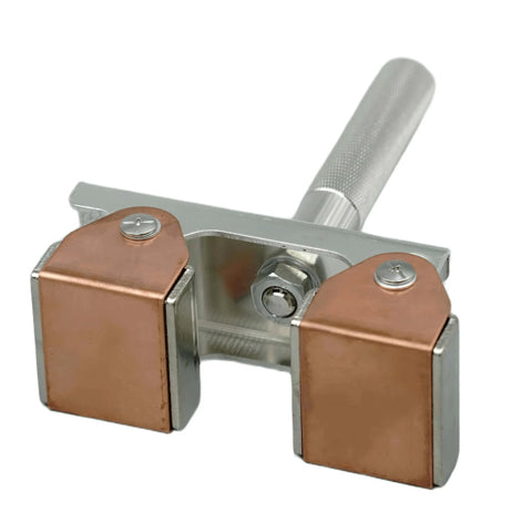 Hi-Temp Grounding Magnetic V-Pad With Pure Copper Contact For Welding Fixtures And Grounding, 500 Amp Rated Current, 20 Lb Magnetic Force