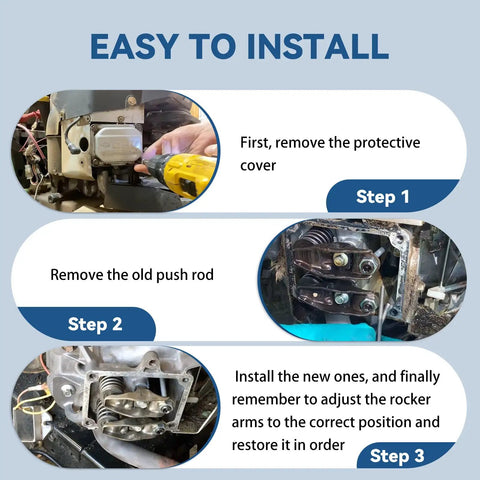 Step-by-step guide to install Intake And Exhaust Push Rod Kit 692003 692011 for Briggs And Stratton lawn mower engines.