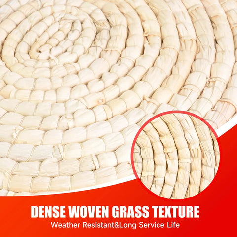 Close-up of Backyard Archery Target Three Layer Thick Straw Circular Target With Color Rope Surface Traditional Hand Woven