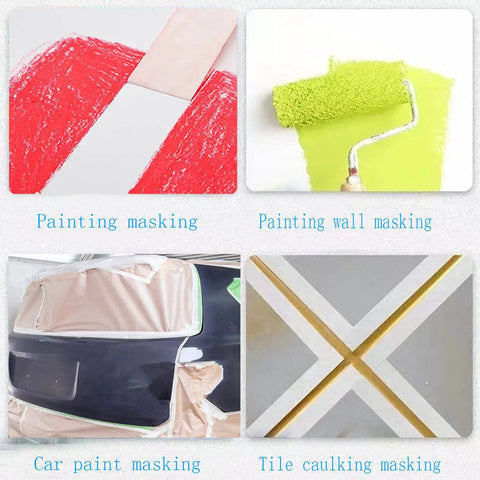 Masking Tape 1 Inch By 55 Yards Bulk Pack Of 12 Rolls For Paint Prep And General Purpose Use Crepe Paper Adhesive Tape Removable Without Residue Easy Cleanup 660 Yards Total Budget Friendly used for painting, car, and tile applications.
