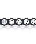 White Surge Protector With Five Rotating Outlets And Dual USB Ports Four Foot Cord 2160 Joules Auto Shutdown Safe Power close-up view