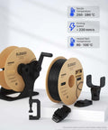 ABS Filament 1.75mm 1kg Spool Black Heat Resistant For 3D Printing With High Toughness And Impact Resistance displayed on table.