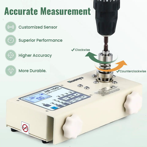 Pro Grade Digital Torque Meter For Bottle Cap Testing And Torque Screwdriver Wrench Tester With PC Data Logging Alarm Settings Auto Shut Down And Energy Saving For Lab And Workshop, front view