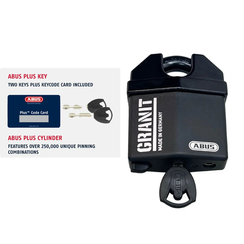 Granit Alloy Steel Padlock Keyed Alike 37/60 KA Heavy Duty Security Lock with keys and card shown