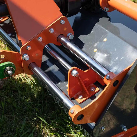 3 Point 60 Inch Flail Mower With Hydraulic Side Shift For Cat 1 Tractors And Loaders, PTO Powered 40-50HP Mowing Attachment With Replaceable Forged Hammer Blades, Built Beefy For Real Tough Underbrush
