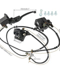 Top view of brake calipers and hoses from 4WD Rear CV Axle Shaft Assembly Kit With Reverse Gearbox For DIY ATV Go Kart Quad Buggy
