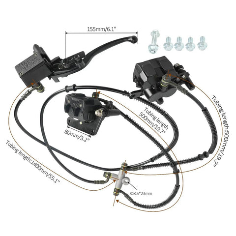 Hydraulic rear disc setup from the Beefy CV Axle Shaft Assembly and Drive Shaft Gear Box Differential and Steering Spindle Knuckle Kit
