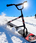 All Terrain Snow Scooter with 360-Degree Steering and 330 lbs Load Capacity on snowy slope, dual board stability
