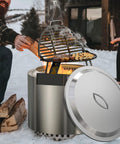 Fire Pit Lid For Solo Stove Bonfire 19.5 Inch Stainless Steel Cover For Outdoor Camping And Backyard Use All Weather Shield