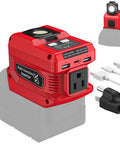 Go-To Portable Power Inverter For Milwaukee 18V Battery That Converts DC 18V To AC 110V With One AC Outlet, USB Ports, LED Light