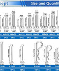 132Pcs Clevis Pin Assortment Kit With 304 Stainless Steel Cotter Pins And Carbon Steel Clevis Pins For Trailer Latch Use