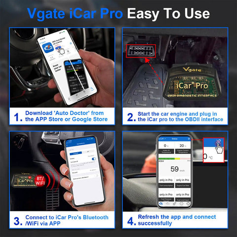 Bluetooth OBD2 Diagnostic Tool For iOS Android Windows Turns Your Phone Into A Pro Car Scanner With Vgate iCar Pro setup