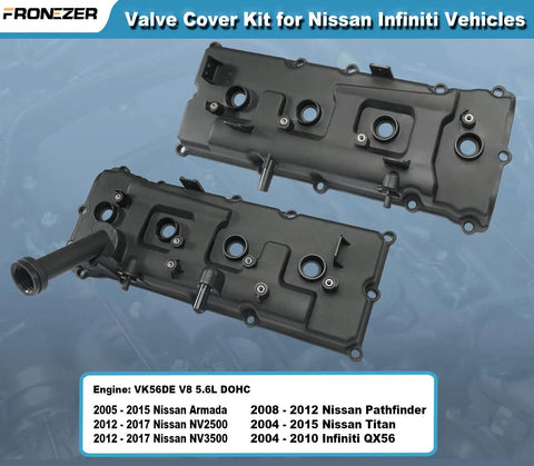 Valve Cover Kit With Gaskets, Bolts, Oil Filler Cap And PCV Valve For 2004 To 2017 Nissan NV2500 NV3500 Armada Titan Pathfinder