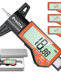 Digital Tire Tread Depth Gauge With Large LCD Display Inches Millimeters And Fraction Conversion, Easy Zeroing, Accurate Tread Depth Tool For Tires, Brake Shoes And Pad Wear, Fast Readouts.