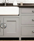 2 Pack Blue Gray Fluids Cabinet Handles With Black Semicircle Design And Customizable HD Panel 3 Inch Hole Center Drawer Pulls