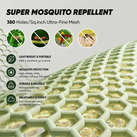 Camping Hammock With Mosquito Net 360 Degree Protection Ultrafine Mesh texture close-up with mosquito images