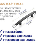 30 Pack Curved Cabinet Pulls Matte Black Arch Kitchen Drawer Handles 5-3/16 Inch Length 3 Inch Center Hole Zinc Alloy Construction