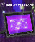 3 Pack 100W LED Black Light Flood Lights With Plug And Switch IP66 Waterproof neon UV light in rain