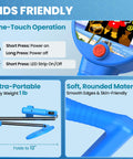 DR.ÖTEK blue kids metal detector with adjustable lightweight shaft and LED-lit 6.7-inch coil