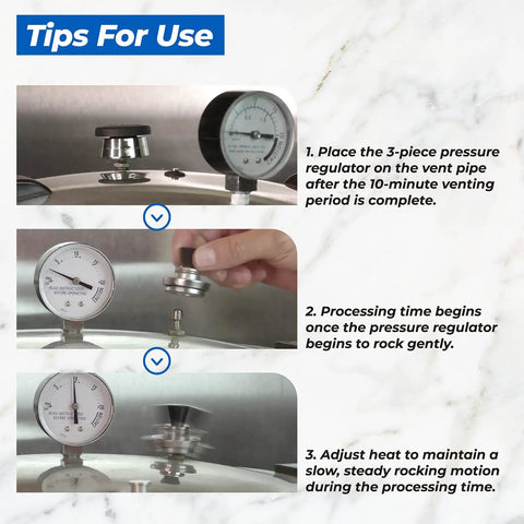3-Piece Pressure Regulator With 5-Pound Weight Rings For Canning, Delivers 15 PSI, Fits Presto Pressure Canner Models