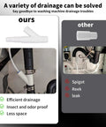 Comparison of Universal Dishwasher Drain Hose Adapter Kit for RO Water Systems showing installation versus a basic connector.