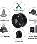 6x2 Inch V-Groove Cast Iron Wheel Heavy Duty 1000 Lb Capacity For Sliding Gates And Rolling Doors On V-Track Black Wheel
