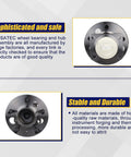 Rear Wheel Bearing And Hub Assembly 512150 For 5 Lug With Abs Direct Fit Compatible With Regal Grand Prix Lacrosse Impala Montana Trans Sport Venture And Other GM Vehicles displayed with product information on durability and quality.