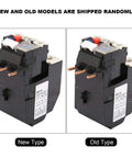 New and old models of NR2-36 Electric Thermal Overload Relay for motors 23 to 32A, heat protection, 690V insulation, side by side