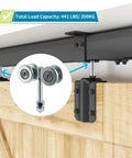 Box Rail Hanger Set 2 Pack with Double Wheel Rail Trolleys for Sliding Barn Doors total load capacity 441 lbs view