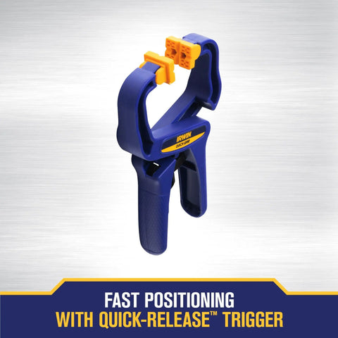 Quick-Grip Handi-Clamp One And A Half Inch One-Handed Clamp For Heavy Construction Real-Deal Pro-Grade Tool with quick-release trigger