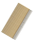 100 Pcs Spring Test Probe Pin Set P75-B1 Brass Tips for PCB Testing with Conical 1.4mm Head and 1.02mm Needle. Brass probes arranged.
