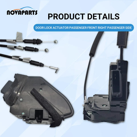 Nissan Rogue Front Right Passenger Side Door Lock Actuator Replacement for 2014 to 2020 SUV with cables and connectors